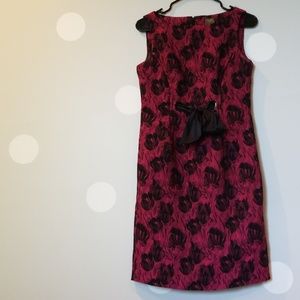 Purple Jaquard Dress w/ ribbon tie